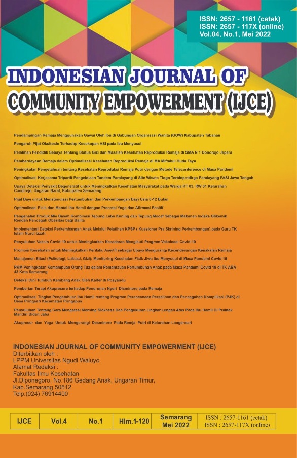 					View Vol. 4 No. 1 (2022): Indonesian Journal of Community Empowerment Mei 2022
				