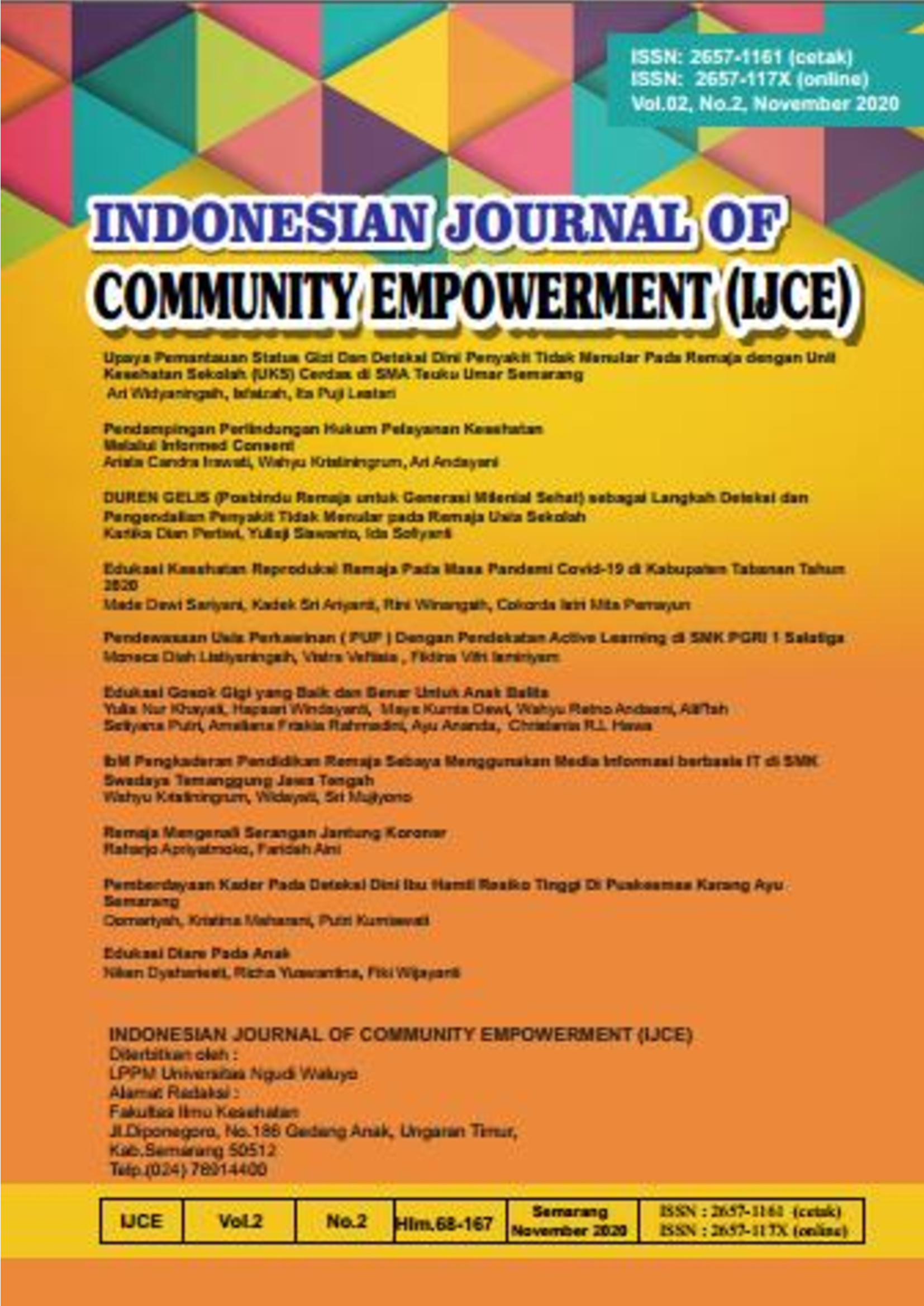 					View Vol. 2 No. 2 (2020): Indonesian Journal of Community Empowerment November Vol.2 No.2
				
